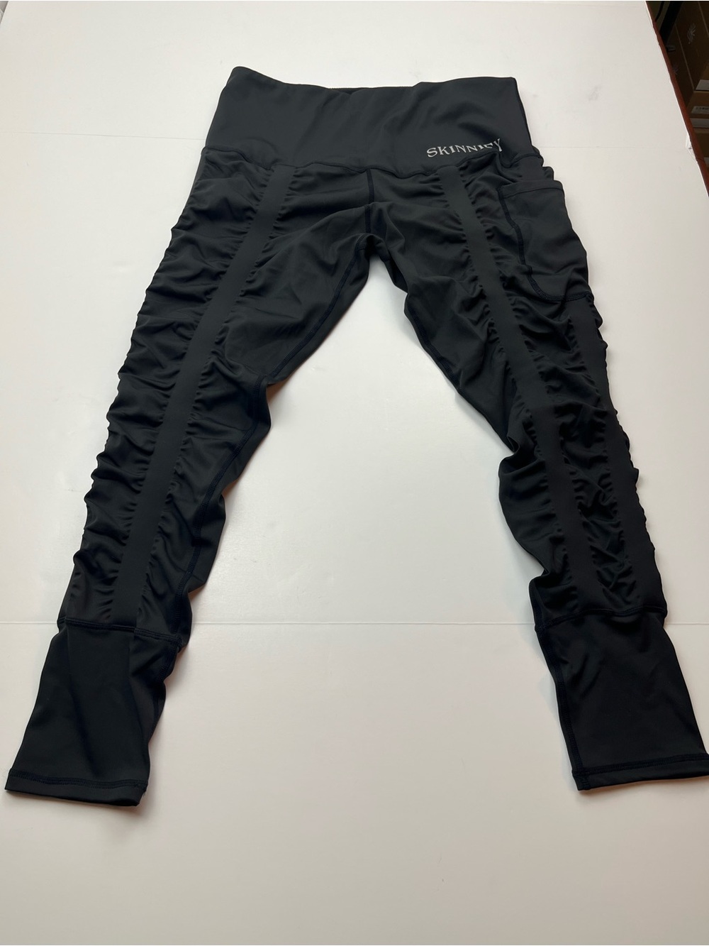 Skinnify 4 Resistance Bands Womens Black Leggings Size XL Athletic Workout